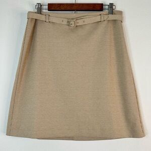 Ann Taylor The Petite Belted Aline Mini Skirt Micro Houndstooth Double Knit NWT